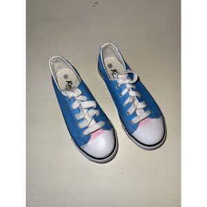 Kicasso Sneaker Art Bar Kids Painted Canvas Sz 3K New Pink Blue‎ Sparkle